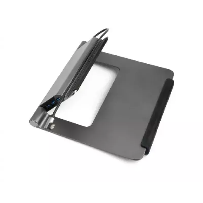 Acer HP.DSCAB.012 suporte para portátil com docking 5 em 1 (USB-C, HDMI, 3x USB-A), para portáteis de 11,6 a 15,6 polegadas, alumínio, prateado, 270 x 45 x 300 mm