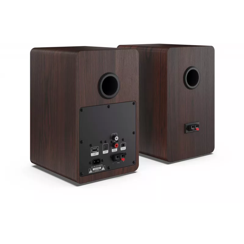 Altifalantes de estante Sharp 2 vias castanho com fios e sem fios 60 W