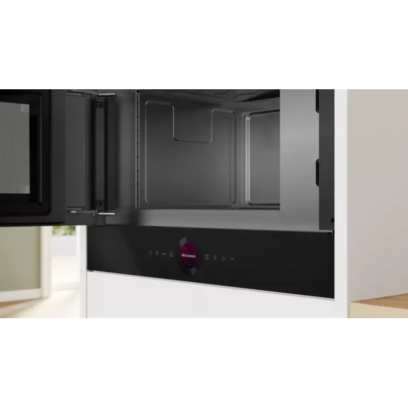Micro-ondas de encastre Bosch Serie 8 BFL7221B1 — 900 W, 21 L, controlo tátil, preto