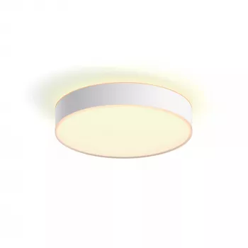 Philips Hue White Ambience Enrave candeeiro de teto de tamanho médio, candeeiro de teto inteligente, Bluetooth, branco, LED, metal, lâmpadas fixas