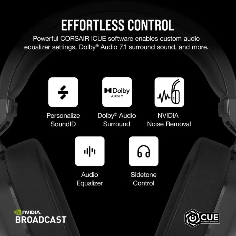 CORSAIR Headset gaming HS65 - Wireless - Carbon