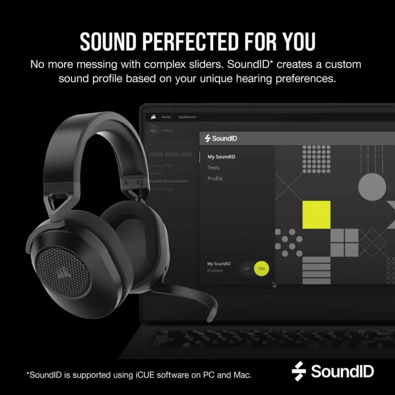 CORSAIR Headset gaming HS65 - Wireless - Carbon