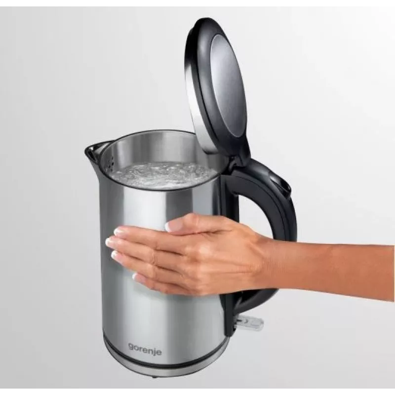 Gorenje K15DWS Chaleira 1,5 l 2200 W preta, aço inoxidável