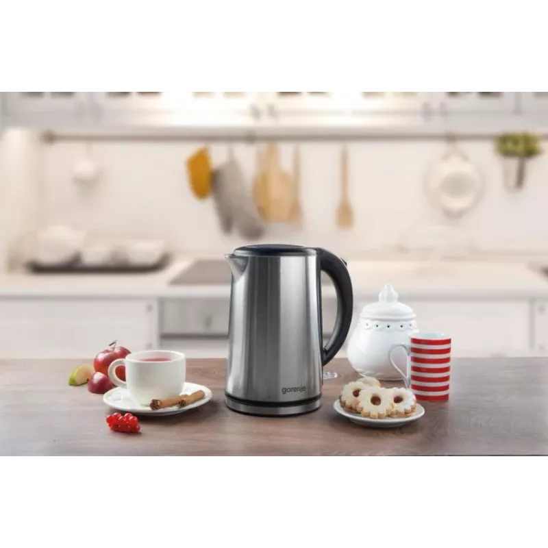 Gorenje K15DWS Chaleira 1,5 l 2200 W preta, aço inoxidável