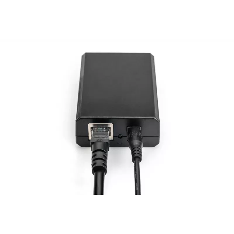 DIGITUS Splitter Gigabit PoE+, 10/100/1000 Mbit/s, 24 W Entrada: 802.3at PoE, Saída: 5V/2A, 9V/2A, 12V/2A, caixa de plástico, preto