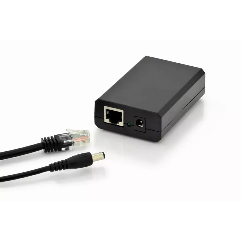 DIGITUS Splitter Gigabit PoE+, 10/100/1000 Mbit/s, 24 W Entrada: 802.3at PoE, Saída: 5V/2A, 9V/2A, 12V/2A, caixa de plástico, preto
