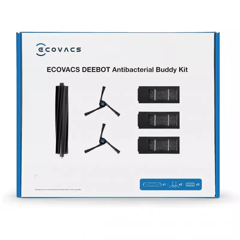 Kit de acessórios Ecovacs DKT060099 para aspirador robô Preto 6 unid.