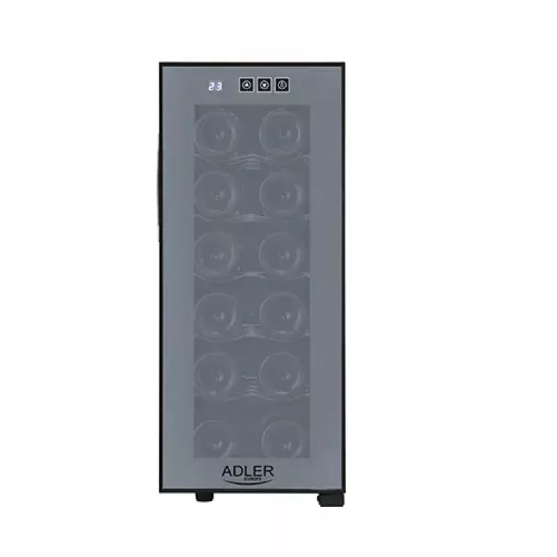 Frigorífico de vinho termoelétrico Adler AD 8083 — 12 garrafas, independente, preto, 33 L, 12–18 °C