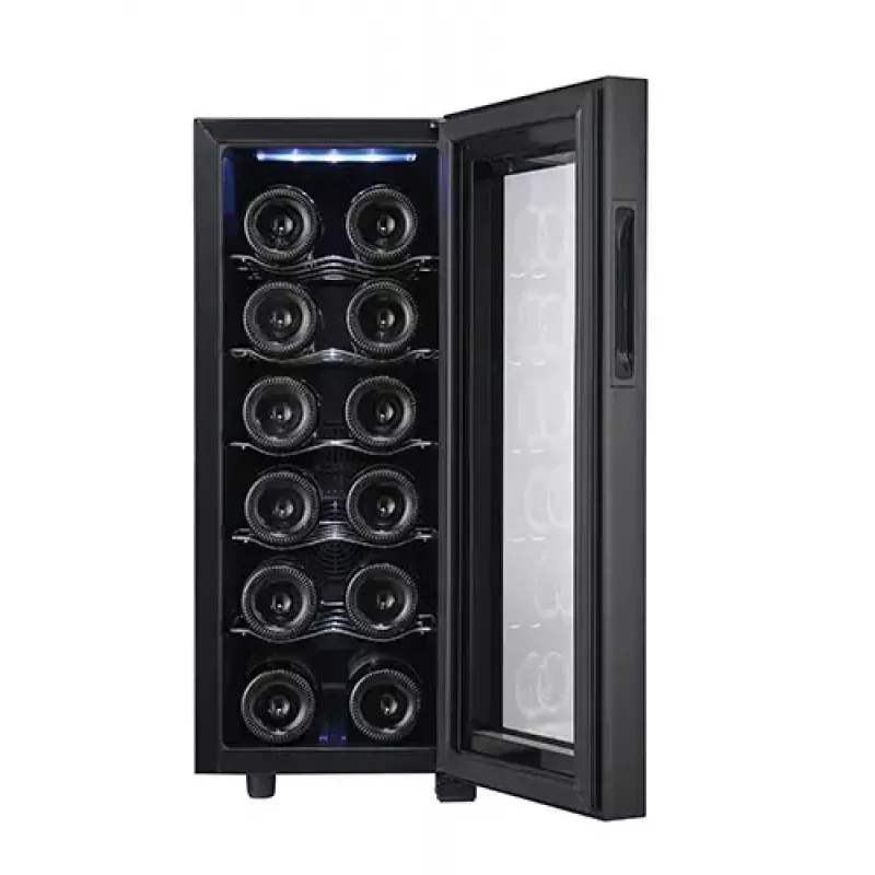 Frigorífico de vinho termoelétrico Adler AD 8083 — 12 garrafas, independente, preto, 33 L, 12–18 °C