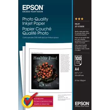 Papel de jato de tinta Epson Photo Quality – A4 – 100 folhas