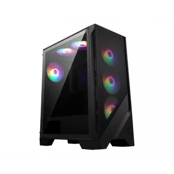 Caixa para PC MSI MAG FORGE 120A AIRFLOW Midi-Tower — Preto, Vidro temperado, Mesh, 3 ventoinhas frontais de 120 mm, 2 ventoinhas superiores de 120 mm, suporte ATX