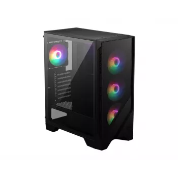 Caixa para PC MSI MAG FORGE 120A AIRFLOW Midi-Tower — Preto, Vidro temperado, Mesh, 3 ventoinhas frontais de 120 mm, 2 ventoinhas superiores de 120 mm, suporte ATX