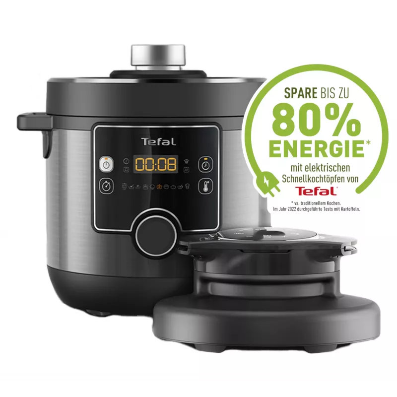 Panela elétrica multifunções e fritadeira Tefal Turbo Cuisine & Fry CY7788 — 7,6 l, 1200 W, 15 programas, preto