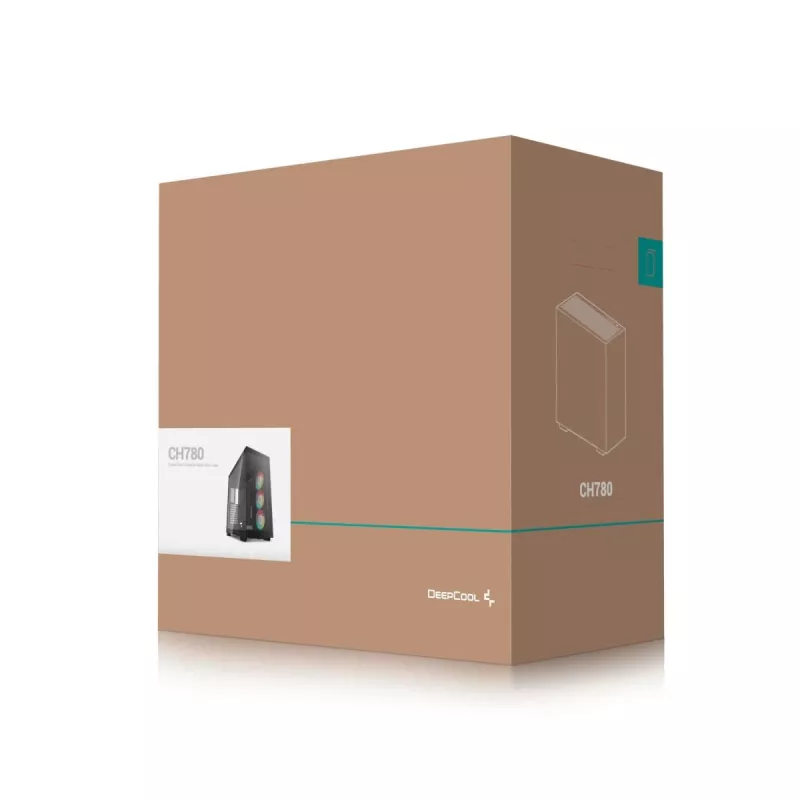 DeepCool CH780 caixa Full Tower para gaming, E-ATX, janela lateral de vidro temperado, sem fonte de alimentação, preta