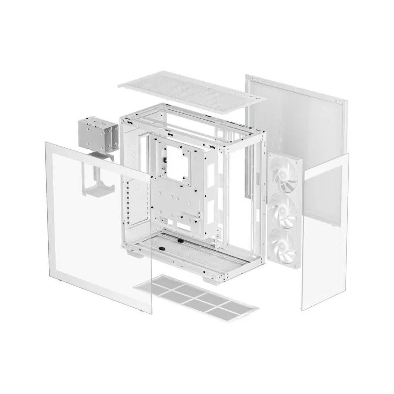 DeepCool CH780 WH caixa Full Tower para gaming, E-ATX, janela lateral de vidro temperado, sem fonte de alimentação, branca