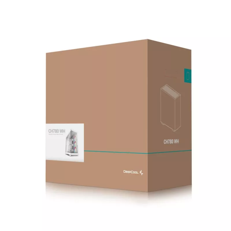 DeepCool CH780 WH caixa Full Tower para gaming, E-ATX, janela lateral de vidro temperado, sem fonte de alimentação, branca