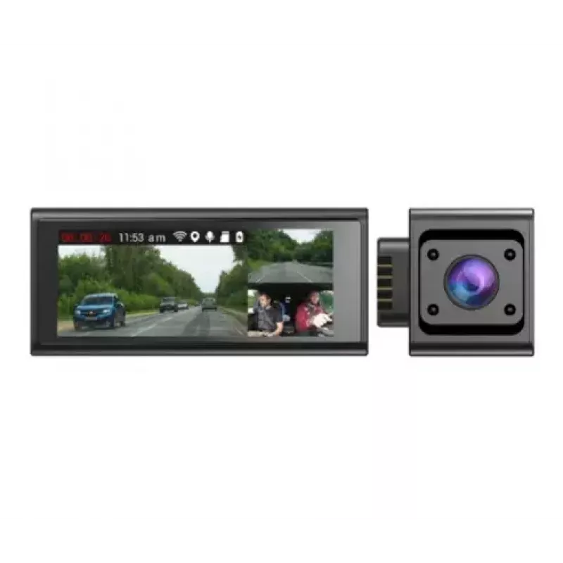Navitel RC3 PRO dashcam de três canais, Full HD, GPS, Wi-Fi, ecrã IPS de 3,16″ 820x320, SD até 128 GB, mapas incluídos