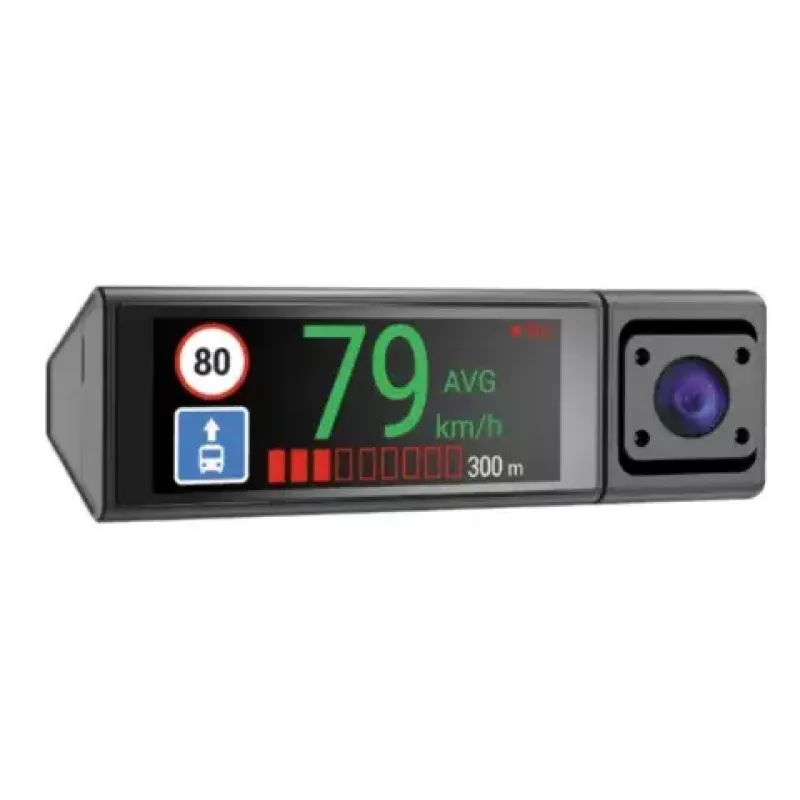 Navitel RC3 PRO dashcam de três canais, Full HD, GPS, Wi-Fi, ecrã IPS de 3,16″ 820x320, SD até 128 GB, mapas incluídos