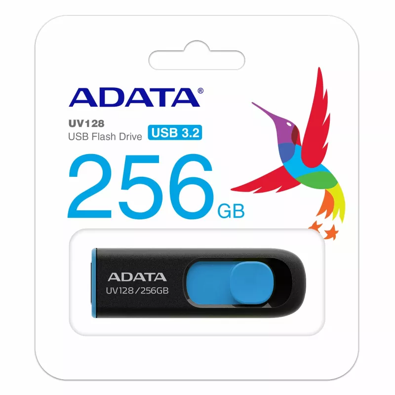 Pen USB ADATA UV128 256 GB USB Type-A 3.2 Gen 1 (3.1 Gen 1) preto, azul