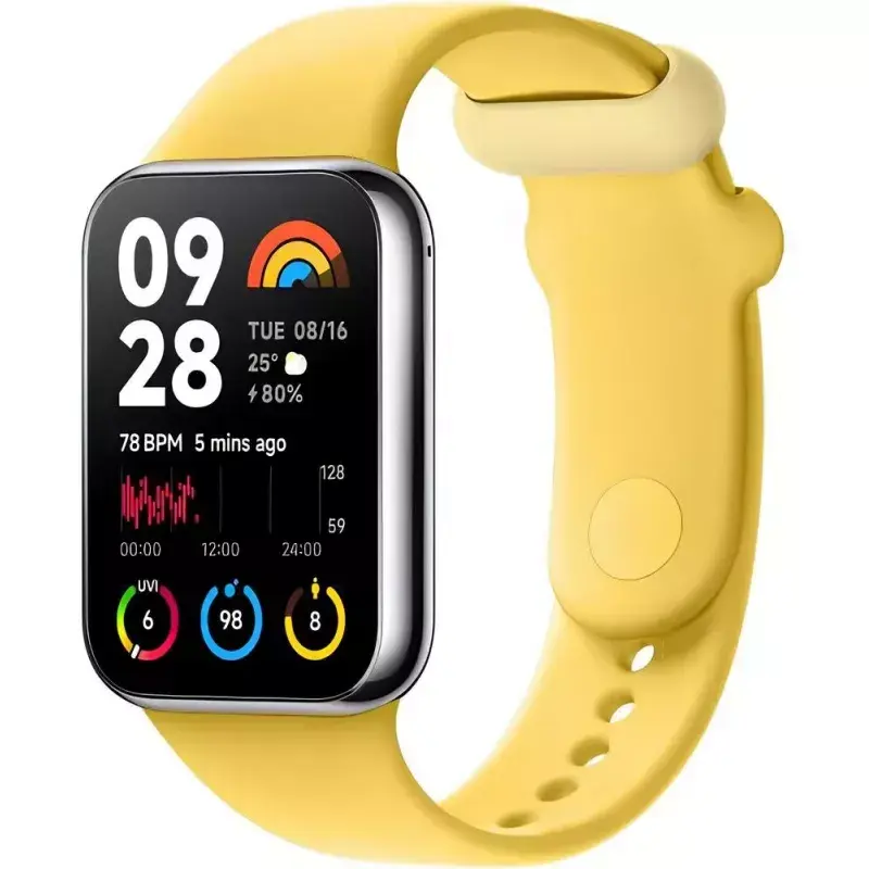 Bracelete de substituição em TPU para Xiaomi Smart Band 8 Pro – amarelo-limão