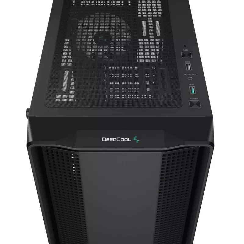 Caixa de PC DeepCool CC560 ARGB V2 Midi-Tower preto — ATX/Micro-ATX/Mini-ITX, vidro temperado, aRGB, suporta GPU até 370 mm