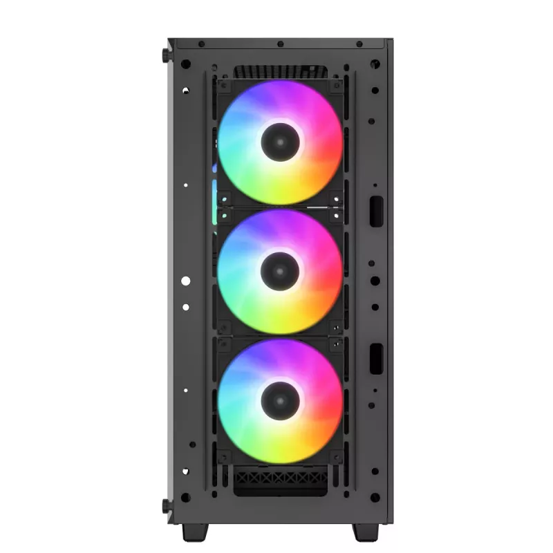 Caixa de PC DeepCool CC560 ARGB V2 Midi-Tower preto — ATX/Micro-ATX/Mini-ITX, vidro temperado, aRGB, suporta GPU até 370 mm