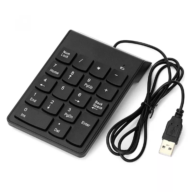 Teclado numérico GEMBIRD KPD-U-03 USB 18 teclas Scissorswitch, cabo 1,45 m, preto