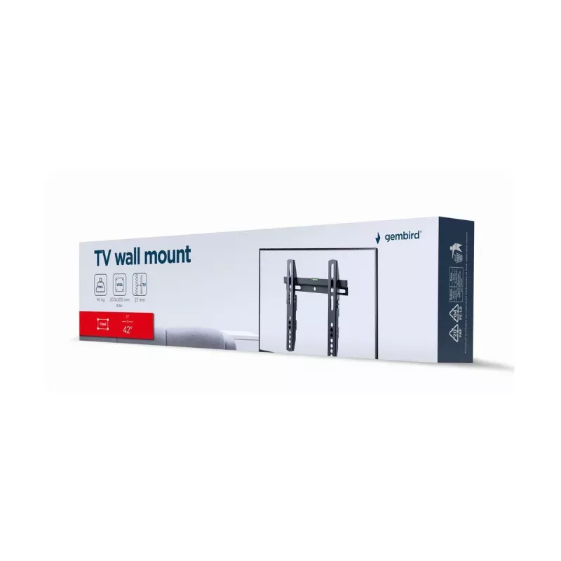 Suporte de TV Gembird WM-42F-02 preto 40 kg capacidade 23 a 42 polegadas