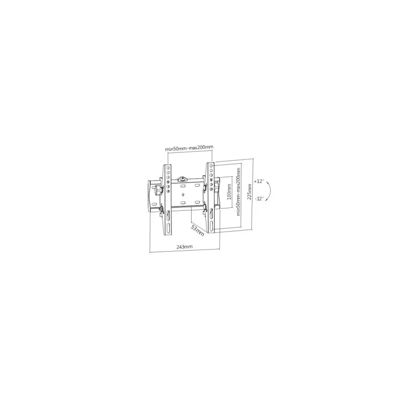 Gembird WM-42T-02 suporte de parede inclinável para TV de 23–42", inclinação -12°/+12°, VESA 75x75–200x200, máx. 30 kg, distância à parede 5,3 cm, aço, preto