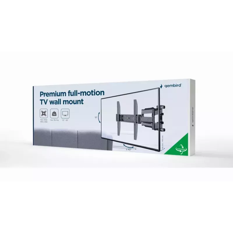 Suporte de TV Gembird WM-58ST-01 aço 58 polegadas 36,4 kg de capacidade de carga