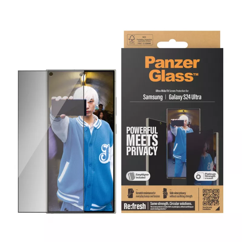 PanzerGlass ® Protetor de ecrã de privacidade Samsung Galaxy S24 Ultra | Ultra-Wide Fit com EasyAligner