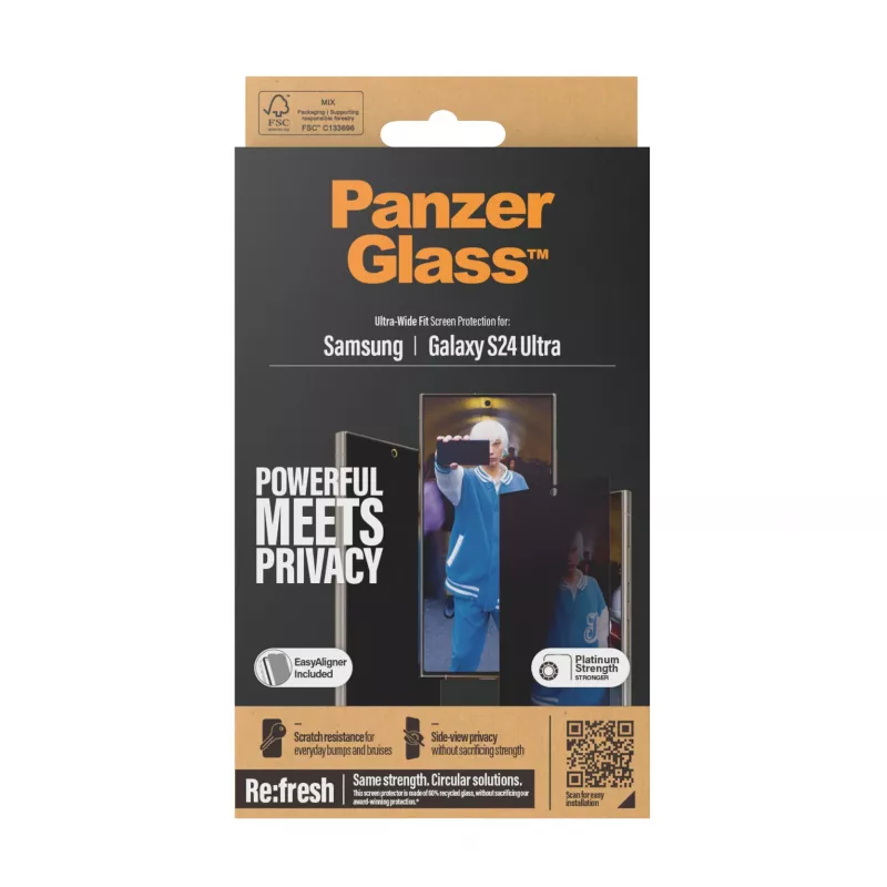 PanzerGlass ® Protetor de ecrã de privacidade Samsung Galaxy S24 Ultra | Ultra-Wide Fit com EasyAligner