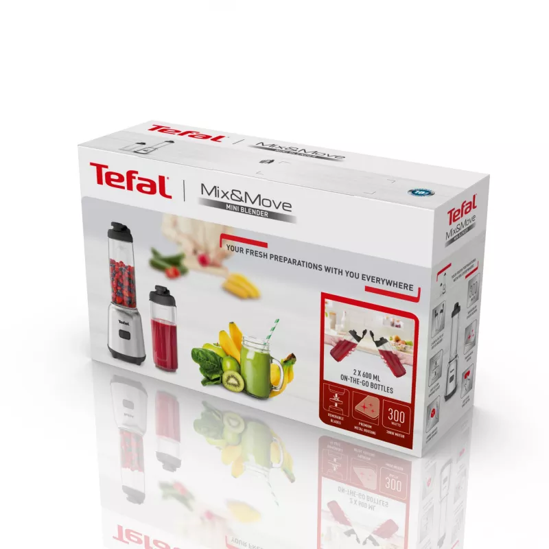 Batedeira Tefal Mix&Move BL15FD 0,6 L 300 W aço inoxidável