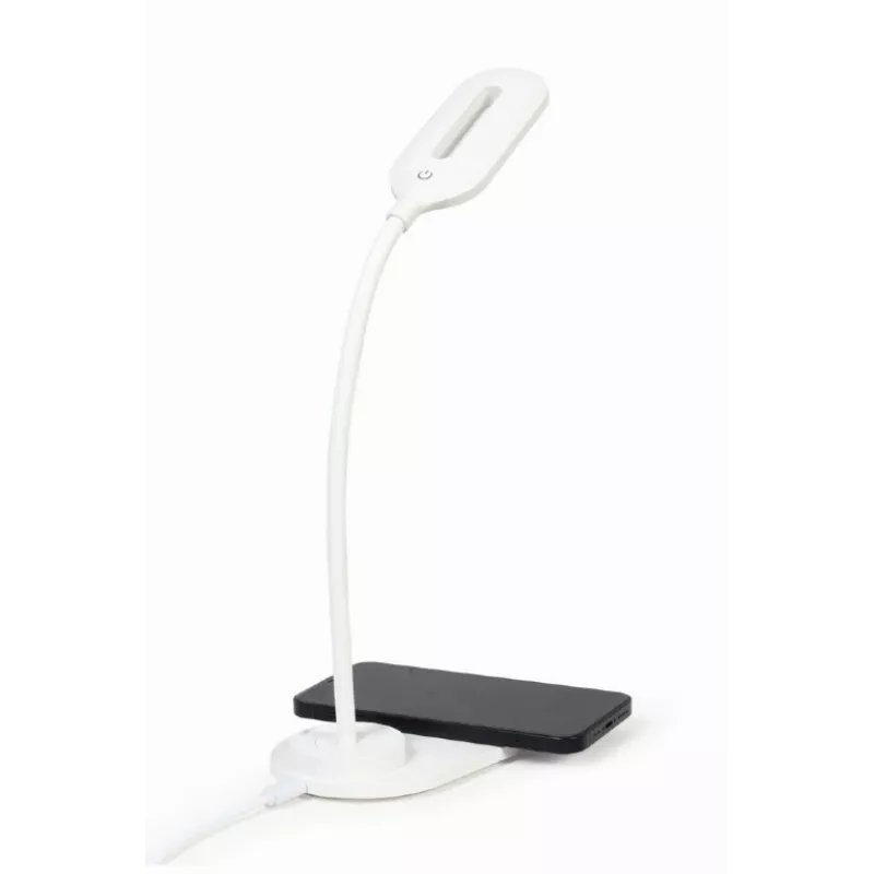 GEMBIRD Candeeiro de secretária com carregador sem fios, Branco