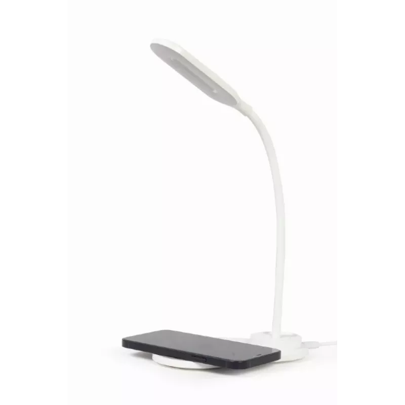 GEMBIRD Candeeiro de secretária com carregador sem fios, Branco