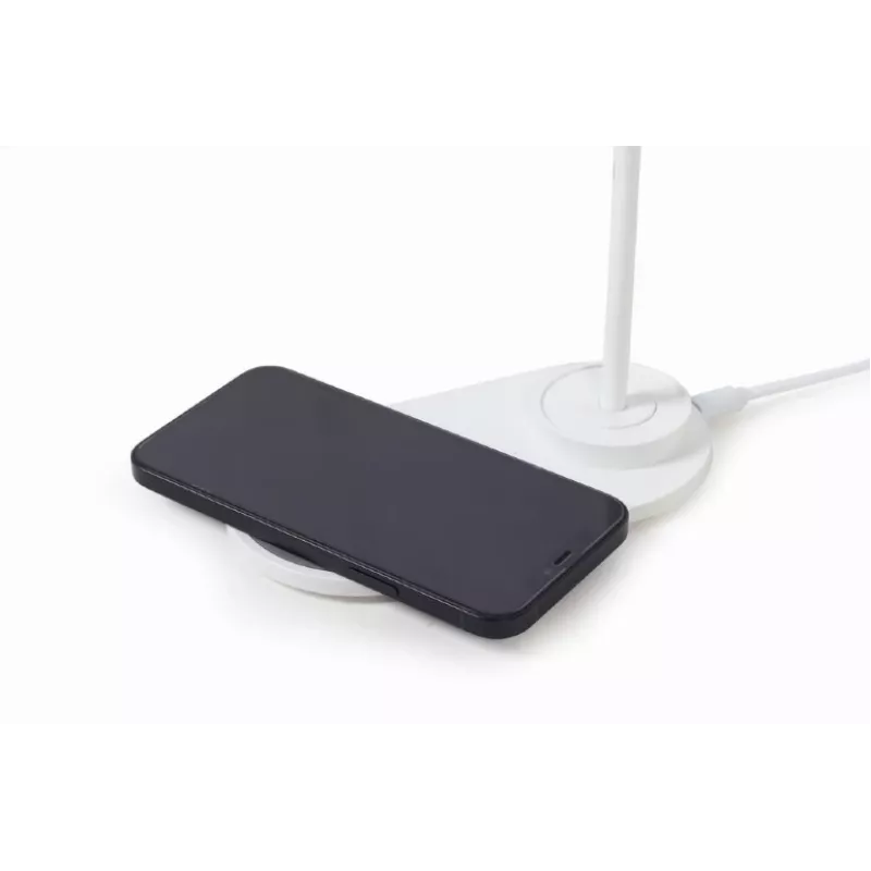 GEMBIRD Candeeiro de secretária com carregador sem fios, Branco