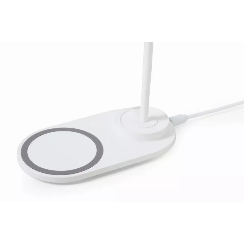 GEMBIRD Candeeiro de secretária com carregador sem fios, Branco