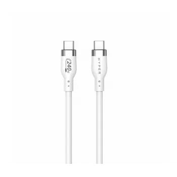 TARGUS Hyper Cabo de carregamento USB-C de silicone 240W de 2m - Branco