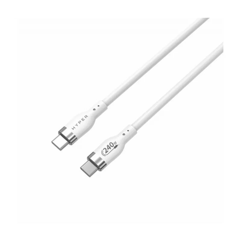 TARGUS Hyper Cabo de carregamento USB-C de silicone 240W de 2m - Branco