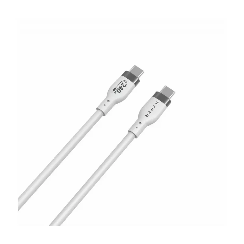 TARGUS Hyper Cabo de carregamento USB-C de silicone 240W de 2m - Branco