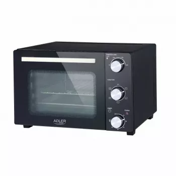 Forno de mesa elétrico Adler AD 6024 — compacto, capacidade de 22 l, 1300 W, preto