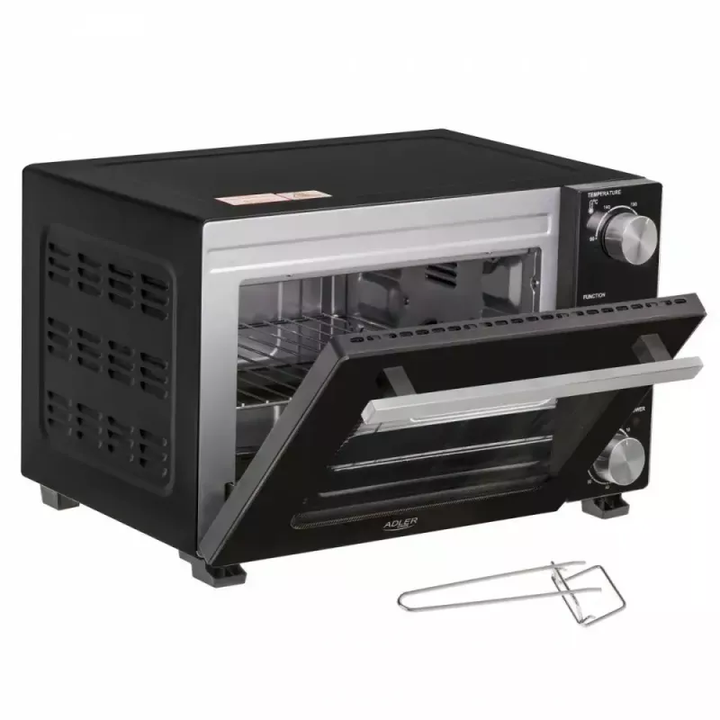 Forno de mesa elétrico Adler AD 6024 — compacto, capacidade de 22 l, 1300 W, preto