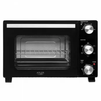 Forno de mesa elétrico Adler AD 6024 — compacto, capacidade de 22 l, 1300 W, preto