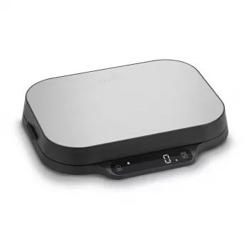 Balança de cozinha Caso KitchenDuo 03291 — balança de cozinha digital, aço inoxidável e preto, visor LED, capacidade de 5 kg, função tara