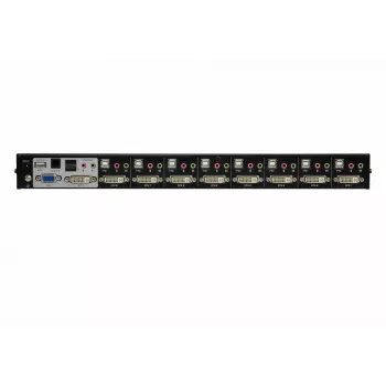 Comutador KVM ATEN 8 portas USB DVI com áudio, 2048 x 1536 píxeis, QXGA, 4,53 W, preto