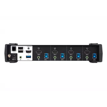 Comutador KVMP™ ATEN 4 portas USB 3.0 4K HDMI com modo de mistura de áudio