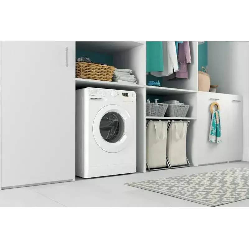 Máquina de lavar roupa de carregamento frontal INDESIT MTWSA 61294 W EE, 6 kg, motor inverter, classe de eficiência energética C
