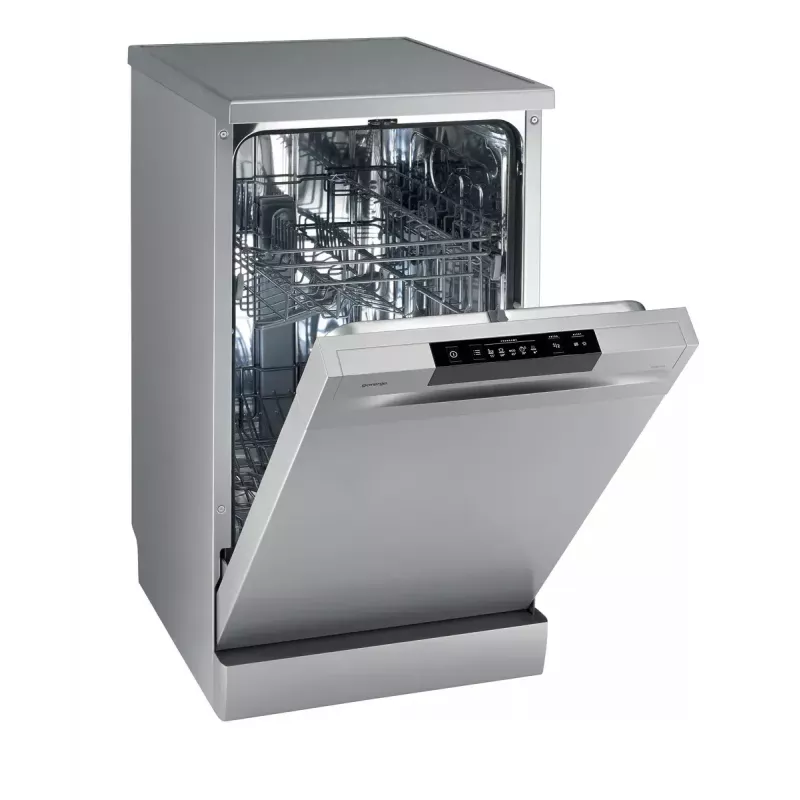 Máquina de lavar loiça de instalação livre Gorenje GS520E15S, estreita 45 cm, 9 conjuntos de louça, 47 dB, cinzento