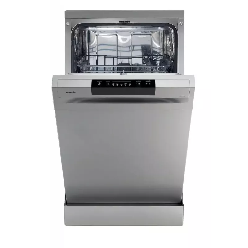 Máquina de lavar loiça de instalação livre Gorenje GS520E15S, estreita 45 cm, 9 conjuntos de louça, 47 dB, cinzento