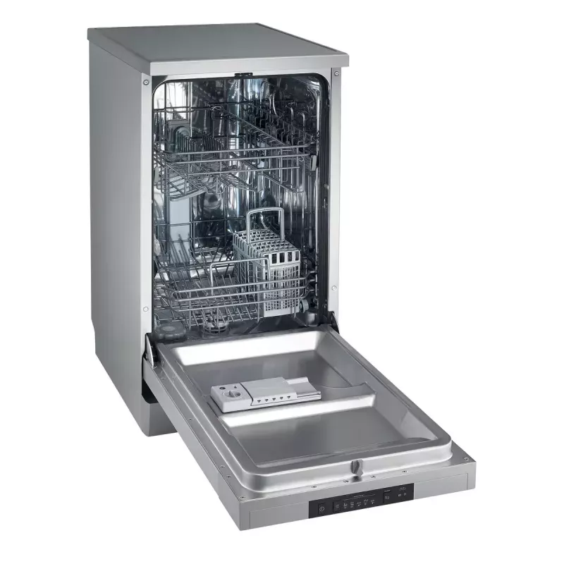 Máquina de lavar loiça de instalação livre Gorenje GS520E15S, estreita 45 cm, 9 conjuntos de louça, 47 dB, cinzento